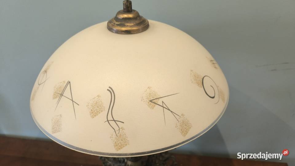 Piękna unikalna mosiężna lampa z ozdobnym łódzkie Łódź