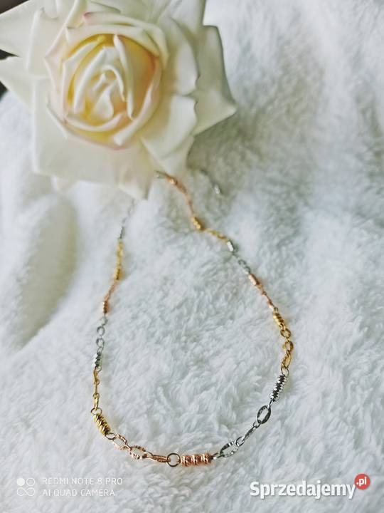 Pozłacany łańcuszek splot 51 naszyjnik rose