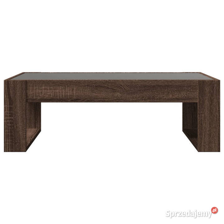 Stolik kawowy z LED Infinity brązowy dąb