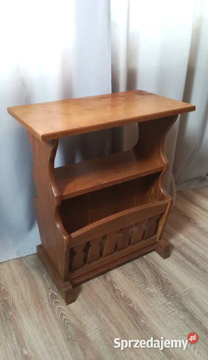 GAZETNIK drewniany dąb Mały stolik 55 x 32 Brzostek