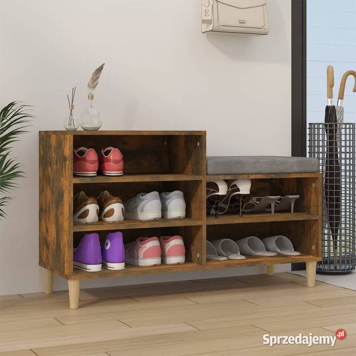 Półka na buty przydymiony dąb 102x36x60 WM819729 mazowieckie Warszawa
