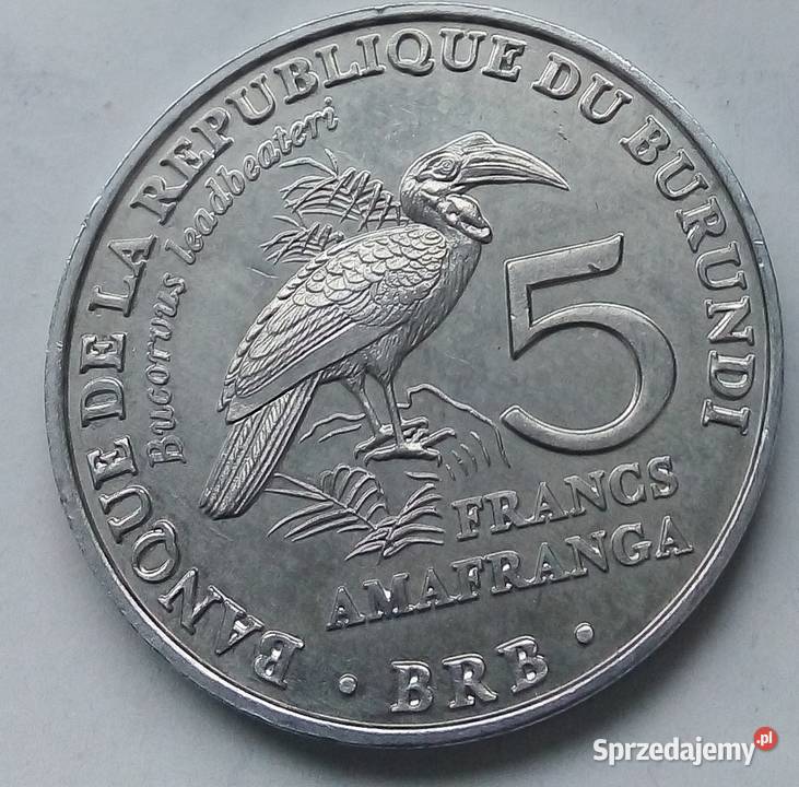 BURUNDI5 FRANCS2014 rŁADNA Numizmatyka mazowieckie Legionowo sprzedam