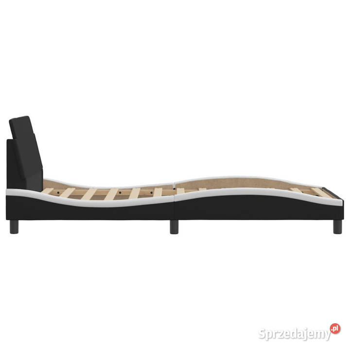 Rama łóżka z zagłówkiem czarnobiała ekoskóra 74cm Łóżka Meble mazowieckie