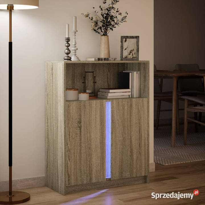 Szafka z LED dąb sonoma 77x34x100 materiał mazowieckie Warszawa