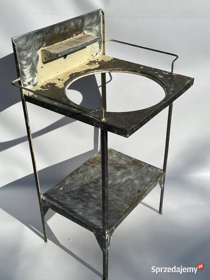 STARA TOALETKA UMYWALKA METALOWA OTWÓR NA MISĘ Meble dolnośląskie Bielawa