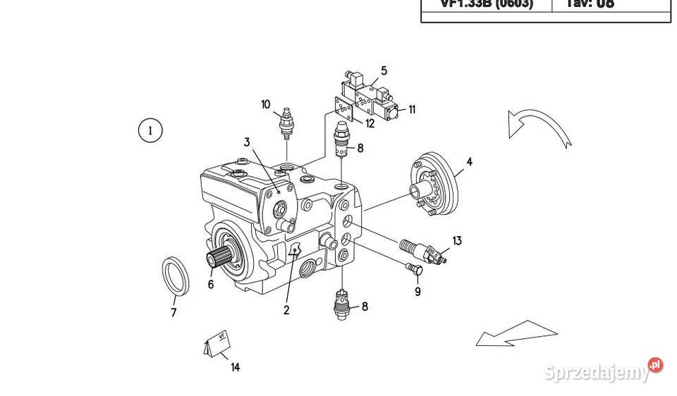 Venieri VF133B katalog części koparkoładowarka