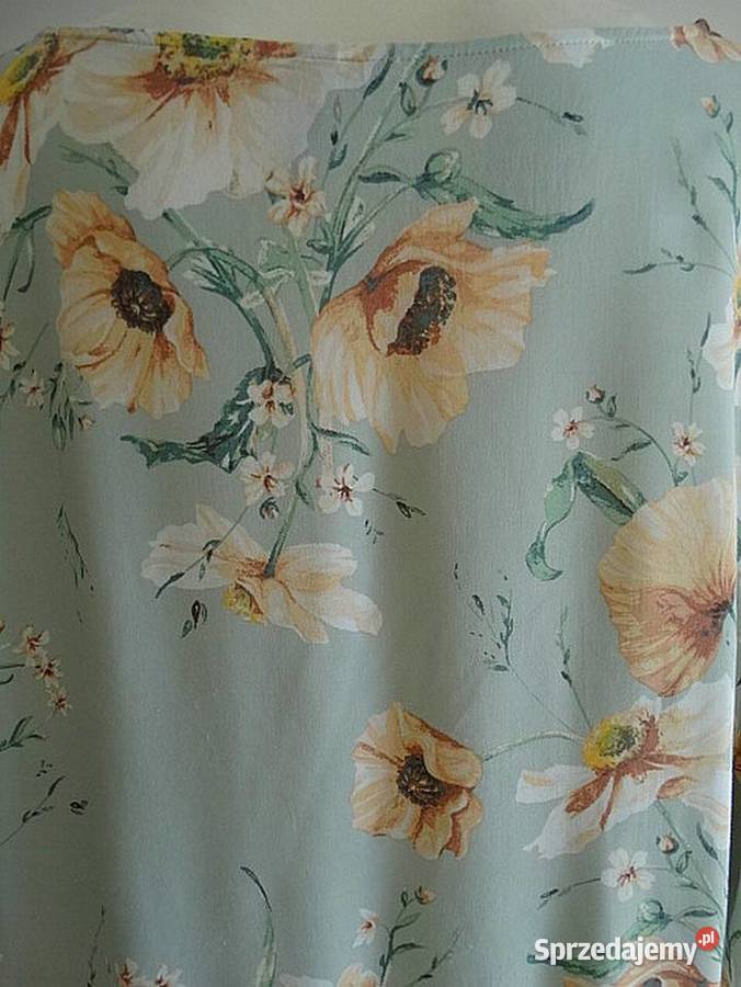 Sukienka HM Trapezowa w Kwiaty Miętowy Kolor 5XL 3/4 Łomża
