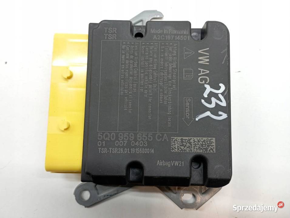 SENSOR AIRBAG 5Q0959655CA Skoda Superb III 2015 osobowe Komputery