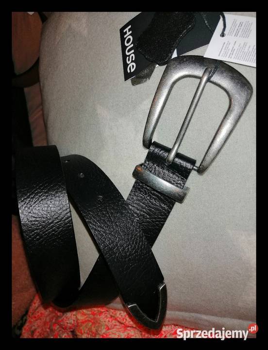 Nowy z metką SKÓRZANY pasek Z metalowymi wielkopolskie Leszno