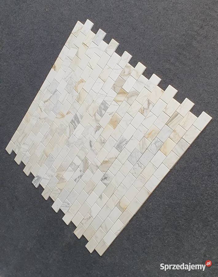 Mozaika marmurowa Bianco Calacatat Gold Bricks dolnośląskie