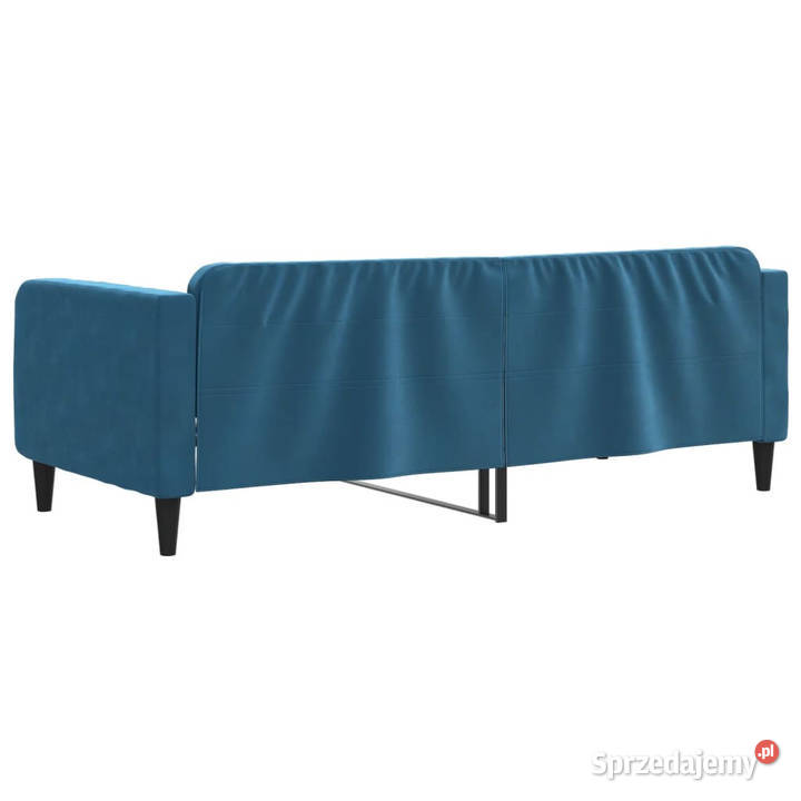 Sofa z funkcją spania niebieska obita aksamitem 75cm mazowieckie Warszawa
