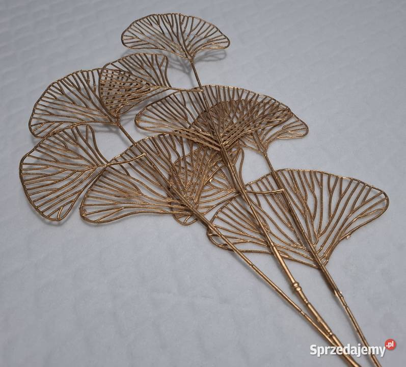 Sztuczny liść ozdobny gałązka miłorząb złoty 69 śląskie Czeladź