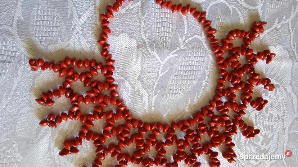 EGZOTYCZNA KOLIA RĘCZNIE WYKONANA Z NASION Piła