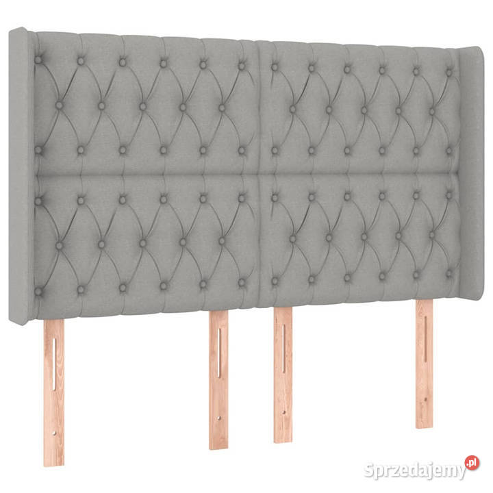Zagłówek do łóżka z LED jasnoszary 147x16x118128