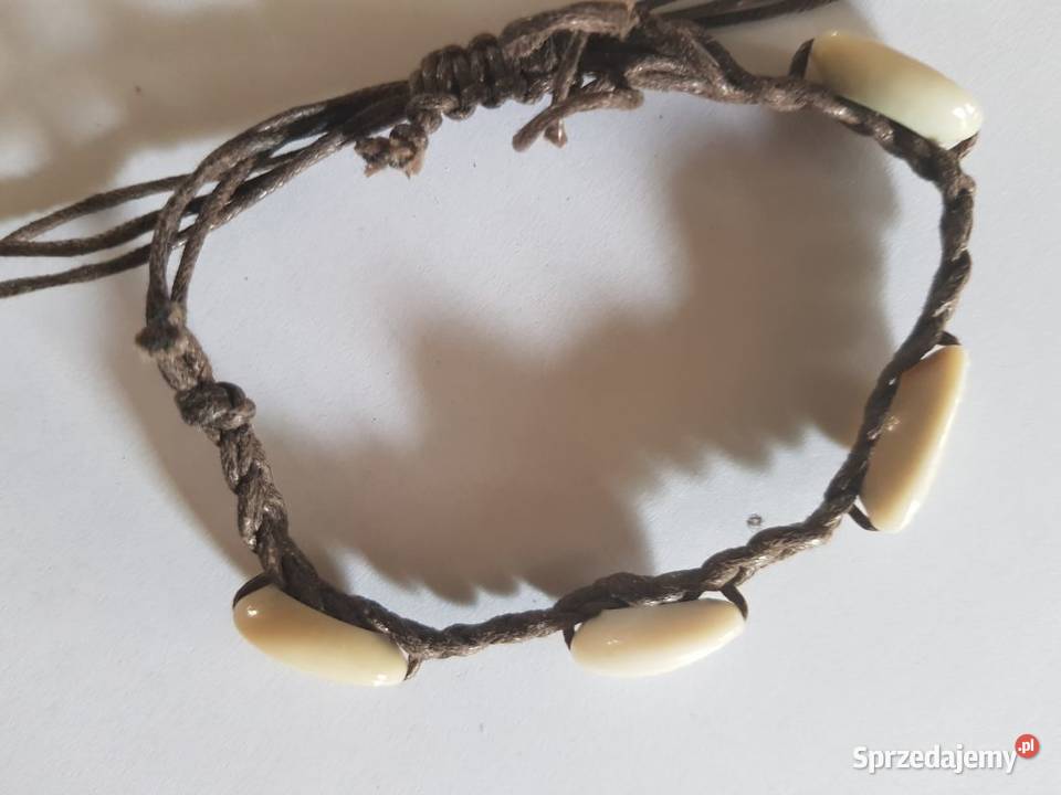 egzotyczna bransoletka ze skóry i muszli Kielce