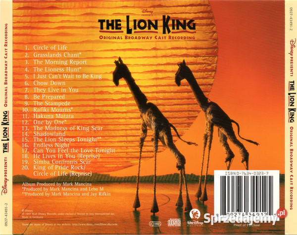 The Lion King Original Broadway Cast Recording małopolskie Krynica-Zdrój