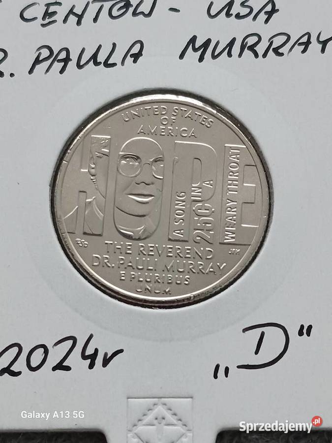 25 Centów USA 2024 r Dr Paula Murray men D Konin