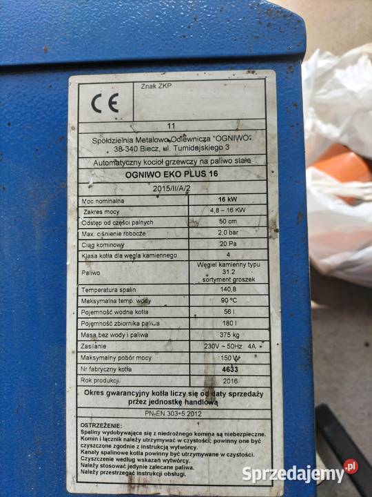 Piec na ekogroszek ogniwo eko plus łódzkie sprzedam