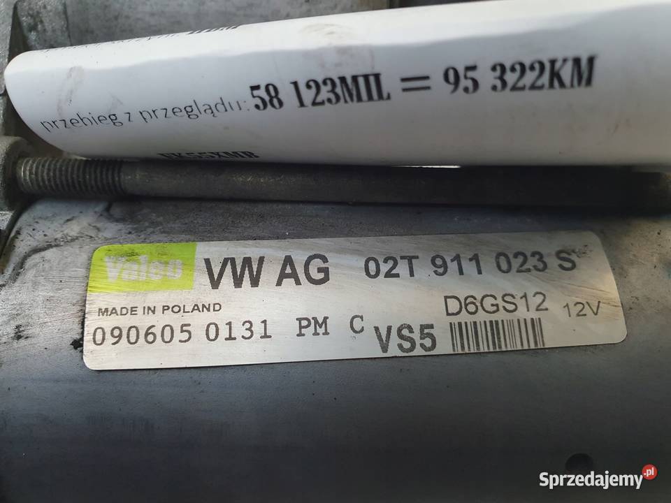 ROZRUSZNIK VW Golf V 16 FSI valeo 02T911023S Układ elektryczny silnika Chełm sprzedam