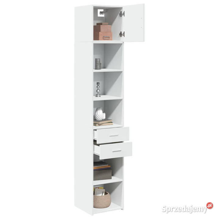 Wąska szafka biała 40x425x225 materiał