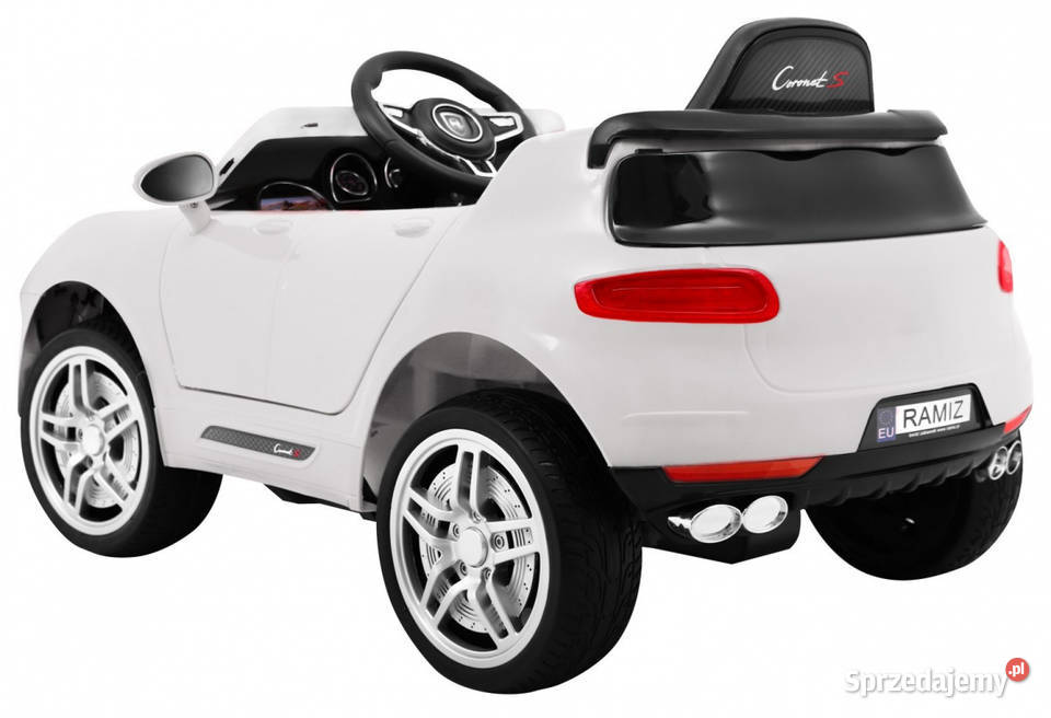 Autko TurboS na akumulator dzieci Biały auto Łopuszno