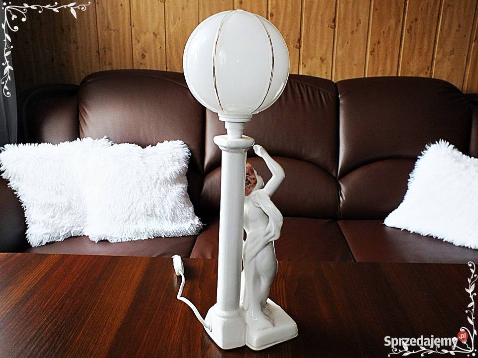 Stara lampka nocna porcelana chłopczyk 49 Retro Żary