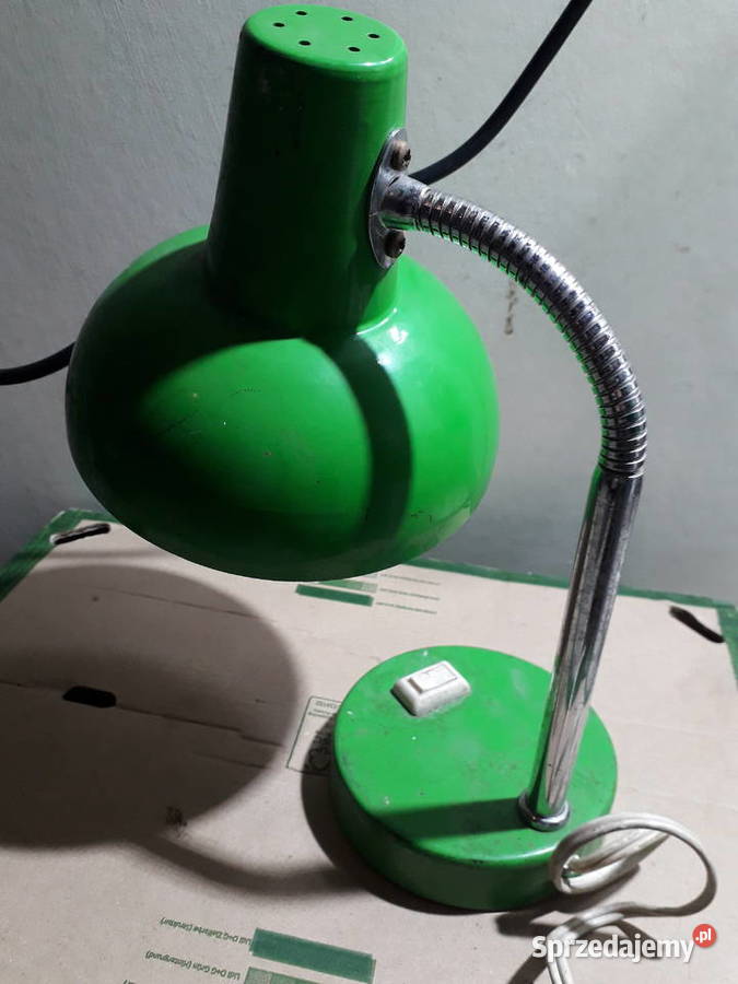 Soczystozielona lampa biurkowa Massive Antyki Antyki, Sztuka, Kolekcje