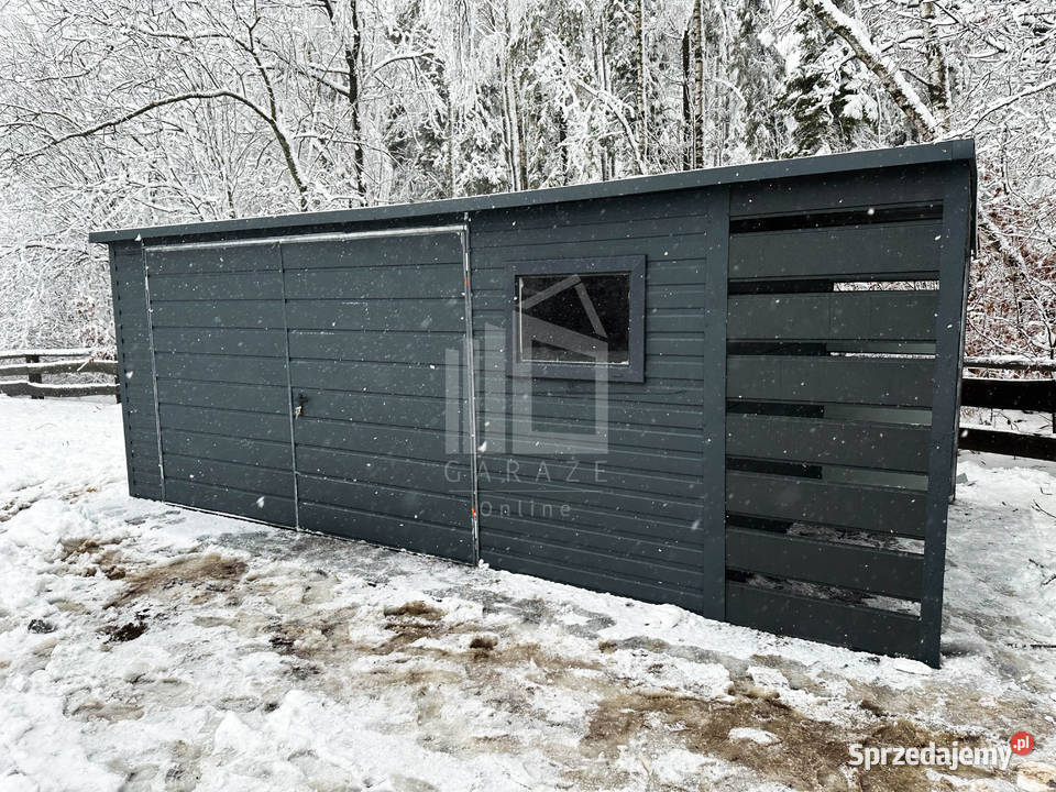 Domek Ogrodowy Schowek Blaszany 5x3 1x3 Antracyt Przemyśl sprzedam