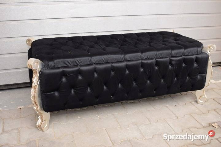 Czarna Stylowa Pufa Siedzisko Wiatrołap Szafa na Kraków