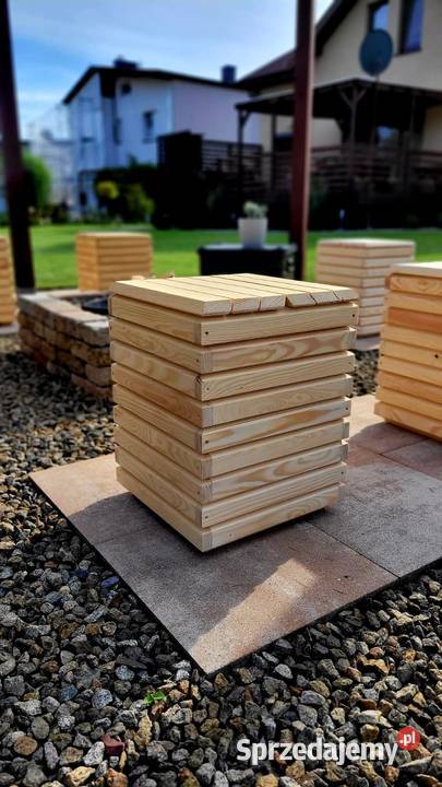 Siedzisko ogrodowe drewniane tarasowe pufa Kalety sprzedam