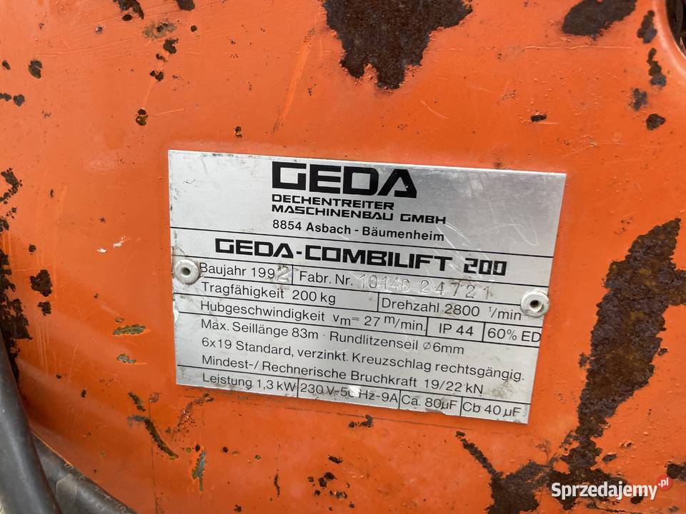 Winda dekarska Geda Standard 12m 85 drabina wielkopolskie