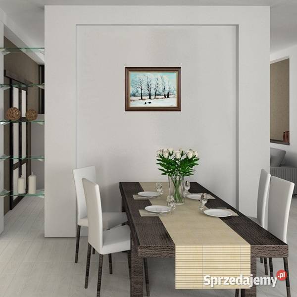 Obraz olejny Pejzaż zimowy z wronami