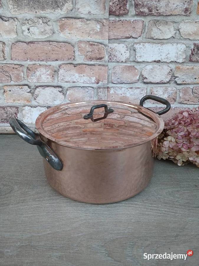 Duży miedziany garnek z pokrywką poj 5 litrów mazowieckie