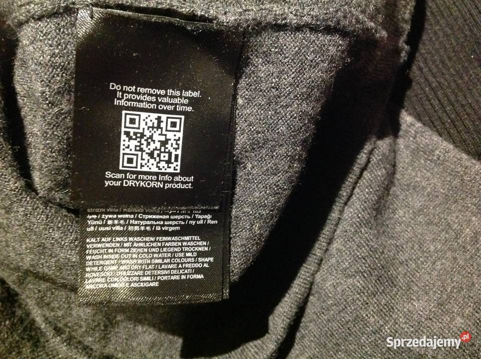 Sweter Golf Wełniany Męski DRYKORN M Szary j Nowa Sól