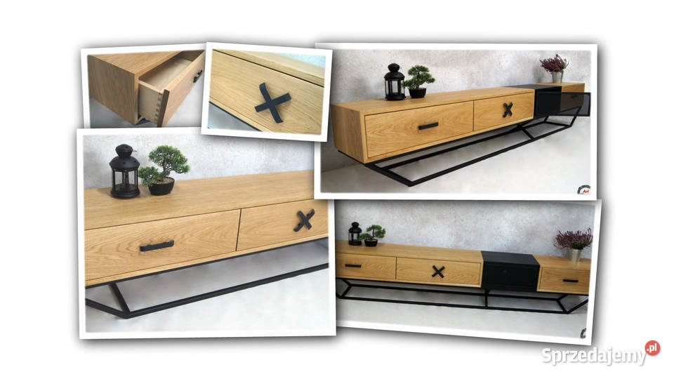 Szafka RTV loftowa szafka rtv dębowa 50cm