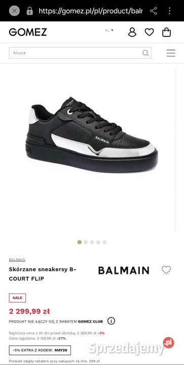 Balmain 44 sneakersy BCOURT FLIP skórzane buty Pozostałe