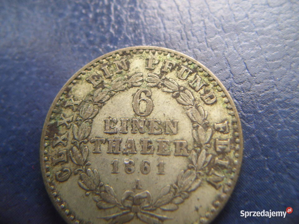 Stare monety 16 talara 1861 Anhalt Niemcy srebro Lesko