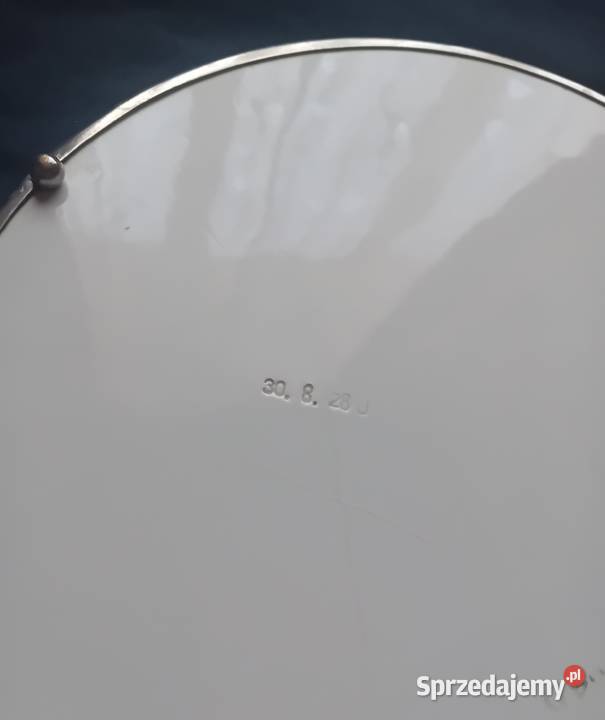 Fajansowa petera art deco w metalowym okuciu Koźminek