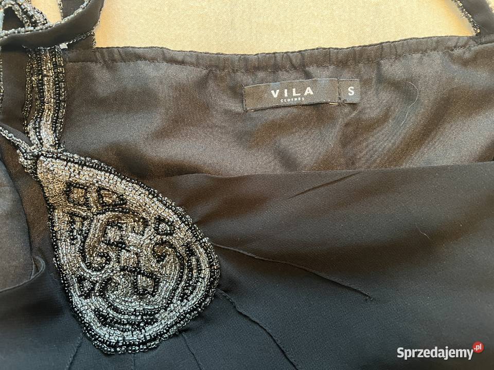 Koktajlowa bluzka na ramiączkach z koralikowym Katowice