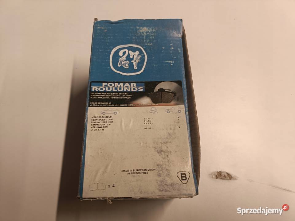 Mercedes Sprinter TYLNE KLOCKI HAMULCOWE tył osobowe sprzedam