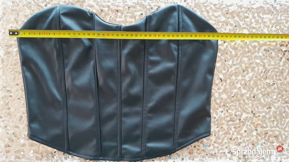 gorset gorsecik skórzany skóra XL duzy suwak Rozmiar 42(XL) Warszawa