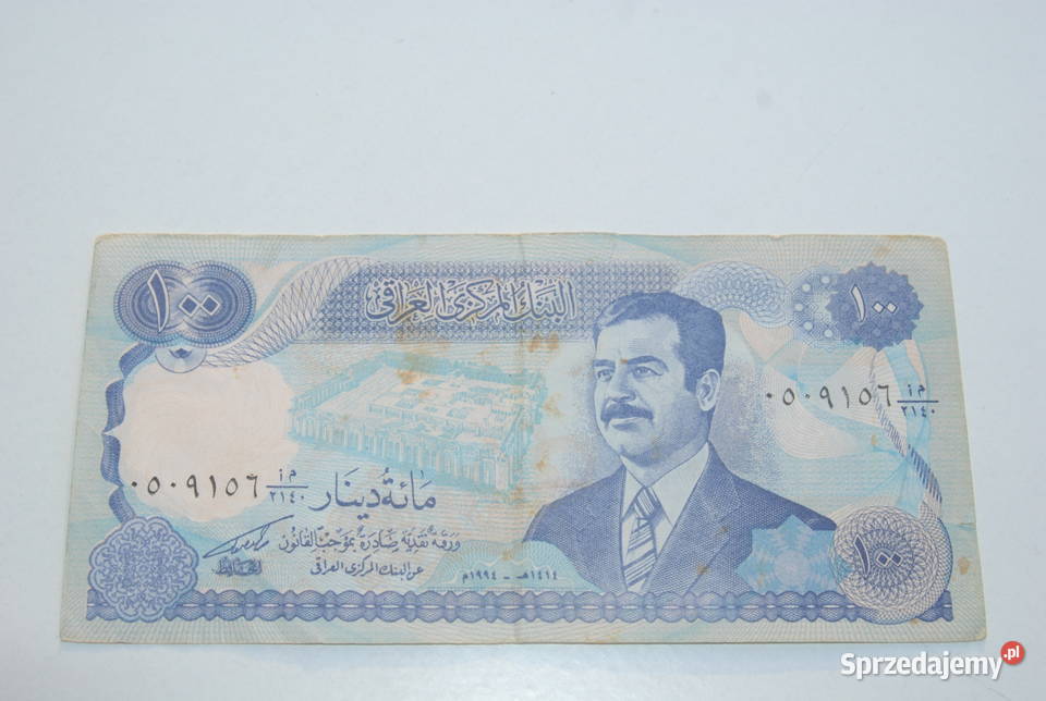 Stary banknot pieniądz 100 dinarów irańskich Cieszyn
