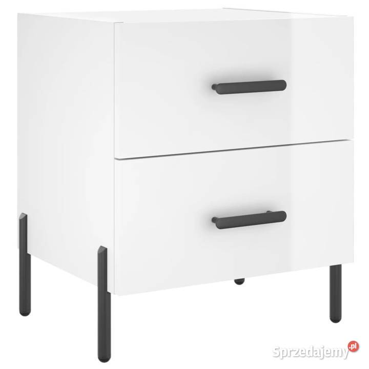 Szafki nocne 2 białe wysoki połysk 40x35x475 Warszawa