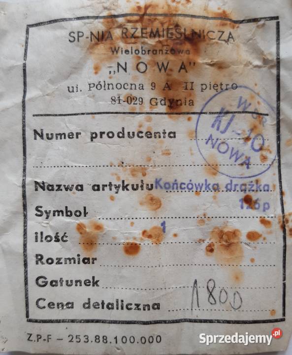 Końcówka drążka Fiat 126 Rok produkcji 1995 Rypin