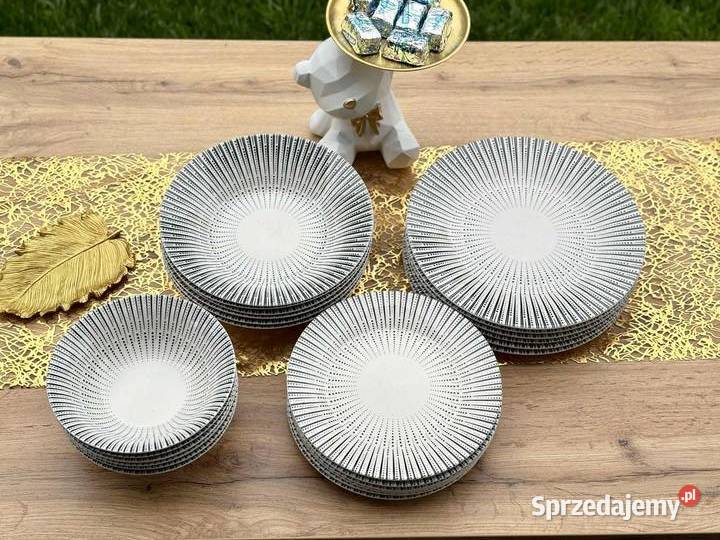 189 Serwis obiadowy 24 elementy kropki Zabrze