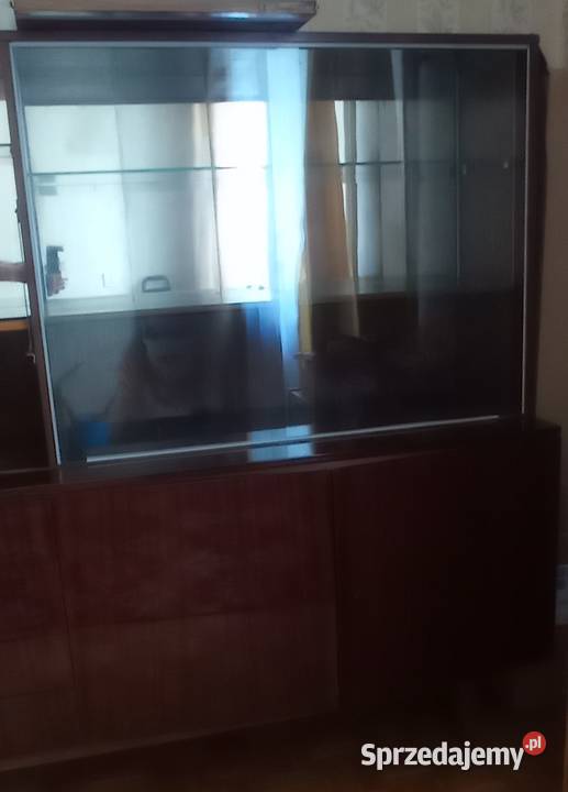 Regały oszklone plus barek wintage prod Czechy Wrocław sprzedam