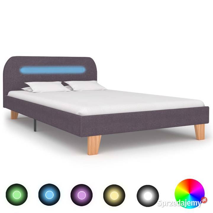 vidaXL Rama łóżka z LED, taupe, tapicerowana 280912