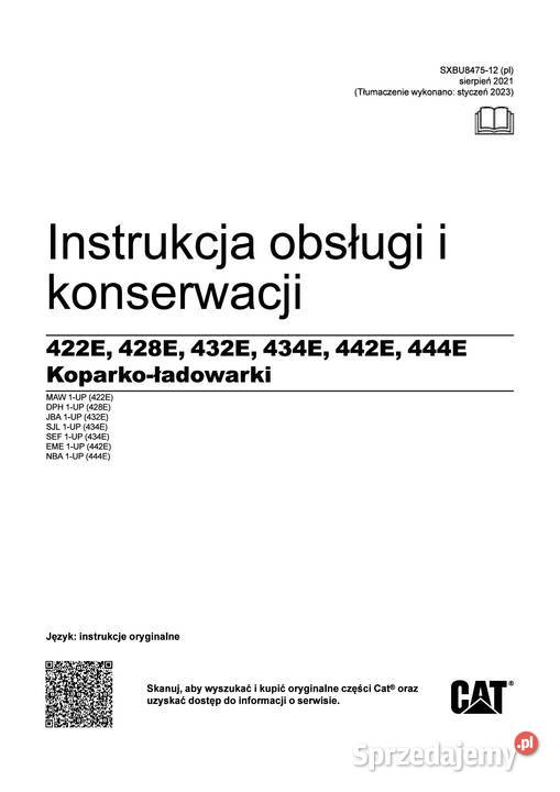 CATERPILLAR 422E 428E 434E 442E 444E Instrukcja małopolskie Kraków sprzedam