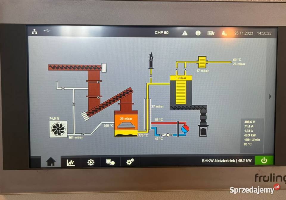 Piec kogeneracyjny Froling 115 kW mocy grzewczej Kotły i Piece CO Kożuchów sprzedam