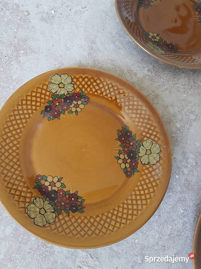 Talerzyki deserowe kwiaty Tułowice kpl6 opolskie Brzeg sprzedam
